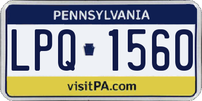 PA license plate LPQ1560