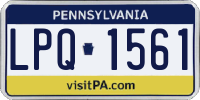 PA license plate LPQ1561