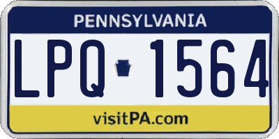 PA license plate LPQ1564
