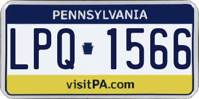PA license plate LPQ1566