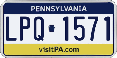 PA license plate LPQ1571