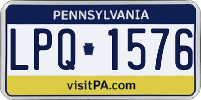 PA license plate LPQ1576