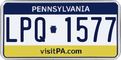 PA license plate LPQ1577