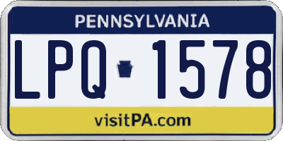 PA license plate LPQ1578