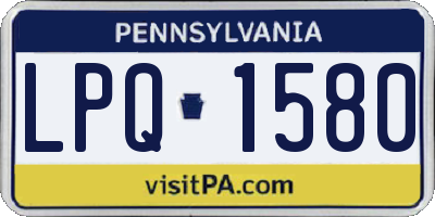 PA license plate LPQ1580