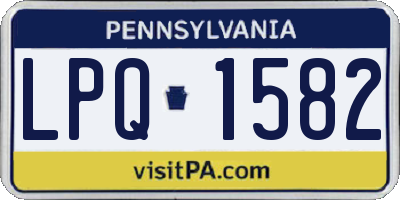 PA license plate LPQ1582