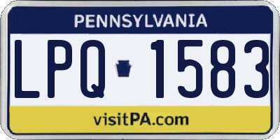 PA license plate LPQ1583