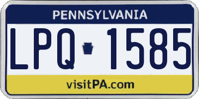 PA license plate LPQ1585