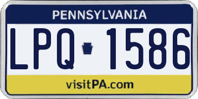 PA license plate LPQ1586