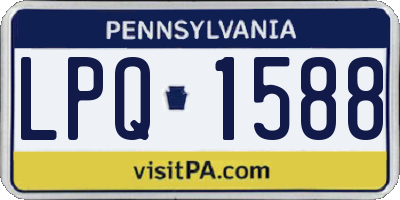 PA license plate LPQ1588