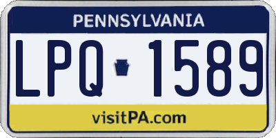 PA license plate LPQ1589