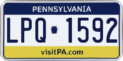 PA license plate LPQ1592