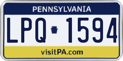 PA license plate LPQ1594