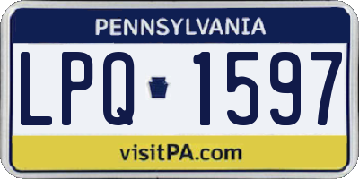 PA license plate LPQ1597