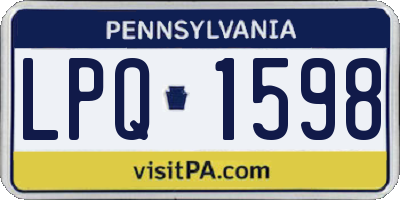 PA license plate LPQ1598