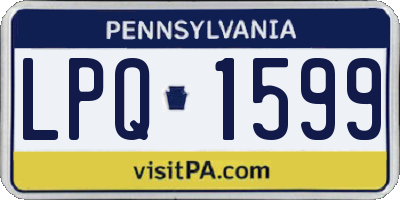 PA license plate LPQ1599