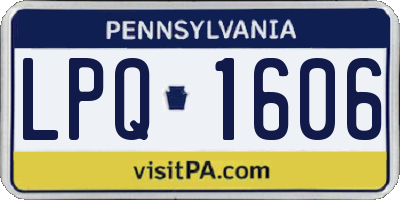 PA license plate LPQ1606