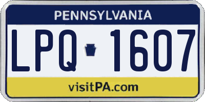 PA license plate LPQ1607