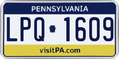 PA license plate LPQ1609