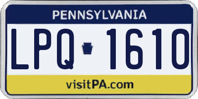 PA license plate LPQ1610