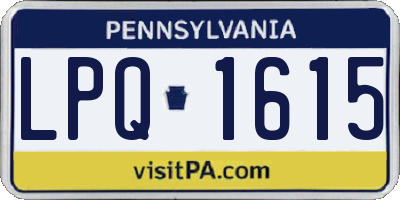 PA license plate LPQ1615