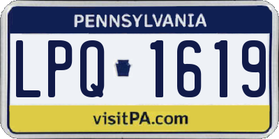 PA license plate LPQ1619