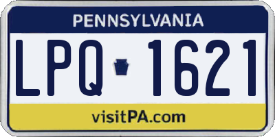 PA license plate LPQ1621