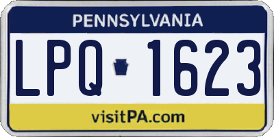 PA license plate LPQ1623