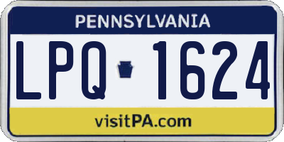 PA license plate LPQ1624