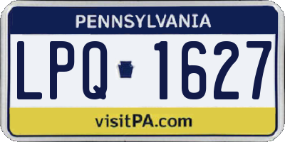 PA license plate LPQ1627