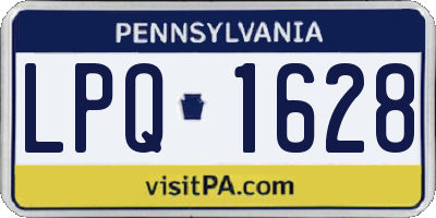 PA license plate LPQ1628