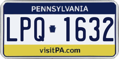 PA license plate LPQ1632