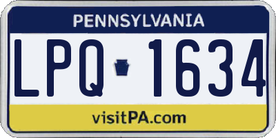 PA license plate LPQ1634