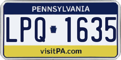 PA license plate LPQ1635