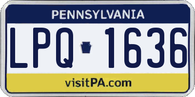 PA license plate LPQ1636