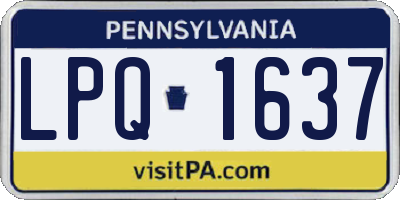 PA license plate LPQ1637