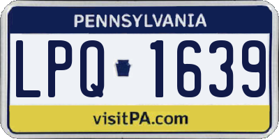 PA license plate LPQ1639