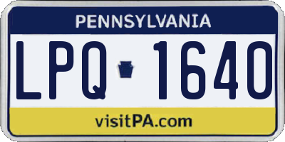 PA license plate LPQ1640