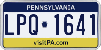 PA license plate LPQ1641