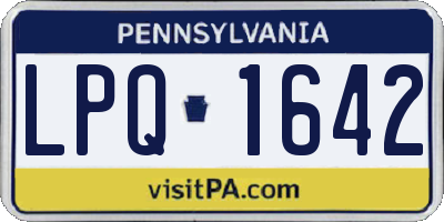 PA license plate LPQ1642