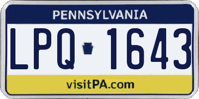 PA license plate LPQ1643