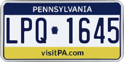 PA license plate LPQ1645