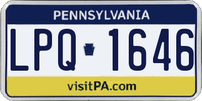 PA license plate LPQ1646