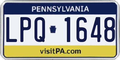 PA license plate LPQ1648