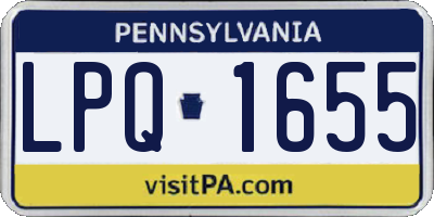 PA license plate LPQ1655