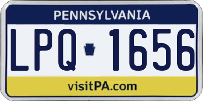 PA license plate LPQ1656