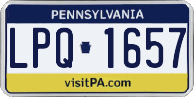 PA license plate LPQ1657