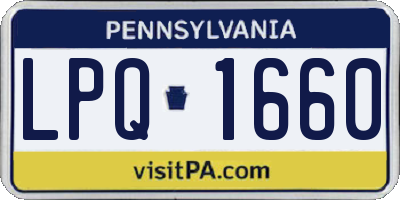PA license plate LPQ1660