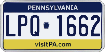 PA license plate LPQ1662