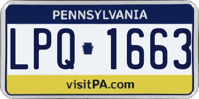PA license plate LPQ1663